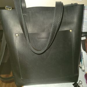 Portland Leather Goods Full Smooth Black Crossbody